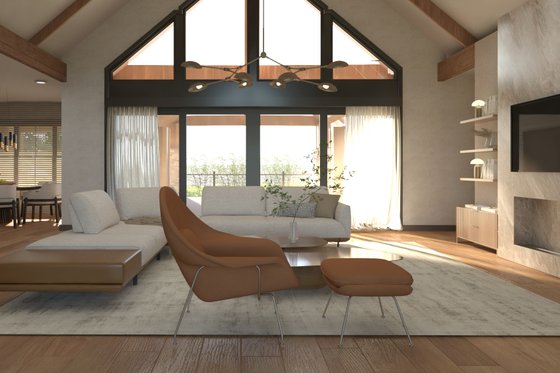 Interior - Family Room 1 for Barndominium House Plan #1064-302 - 3 bed, 2.5 bath