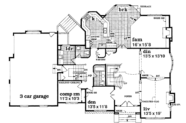European Floor Plan - Main Floor Plan #47-320