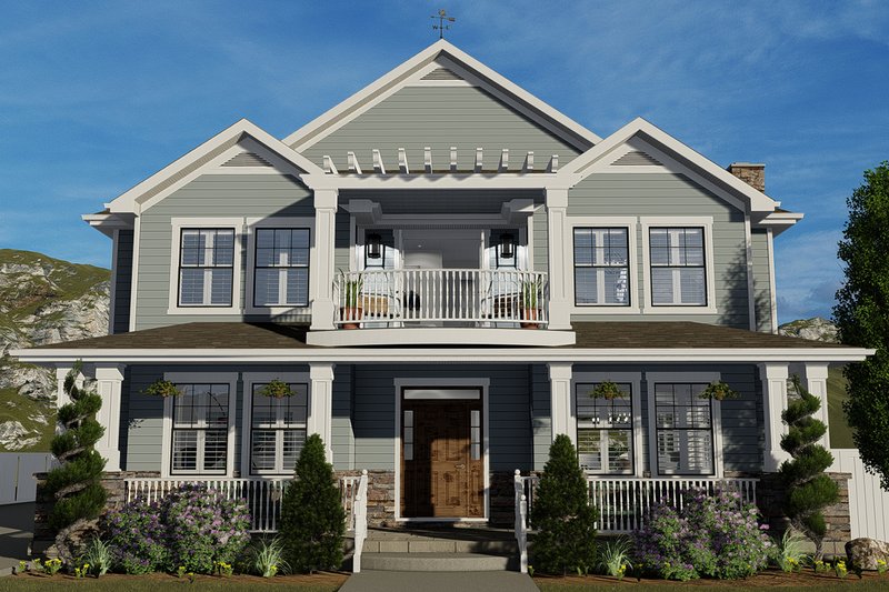 House Blueprint - Farmhouse Exterior - Front Elevation Plan #1060-44