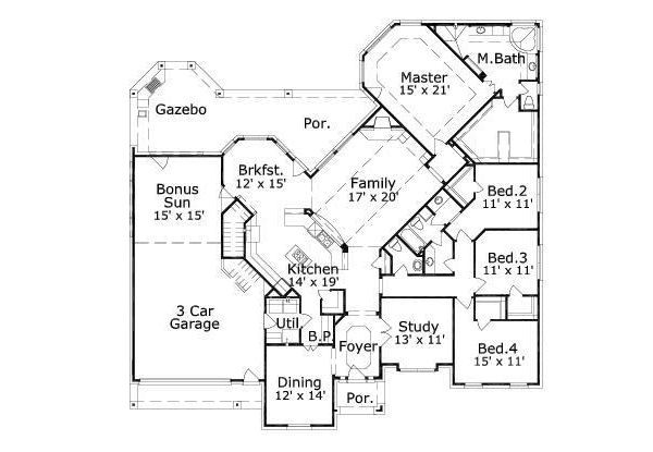 Traditional Floor Plan - Main Floor Plan #411-662