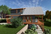 Cabin Style House Plan - 2 Beds 3 Baths 1139 Sq/Ft Plan #126-293 
