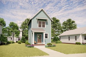 House Design - Exterior - Front Elevation for Bungalow House Plan #936-47 - 2 bed, 1.5 bath