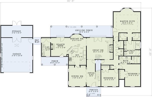 Dream House Plan - Country Floor Plan - Main Floor Plan #17-3296