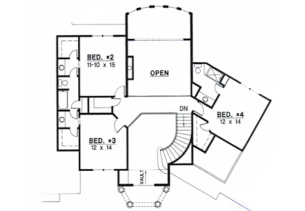 Modern Floor Plan - Upper Floor Plan #67-301