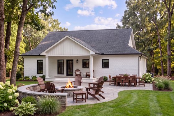 Exterior - Rear Elevation 1 for Farmhouse House Plan #430-446 - 3 bed, 2 bath