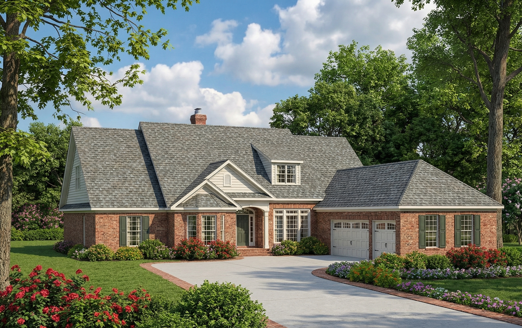 Exterior - Front Elevation 2 for Southern House Plan #17-447 - 5 bed, 4 bath