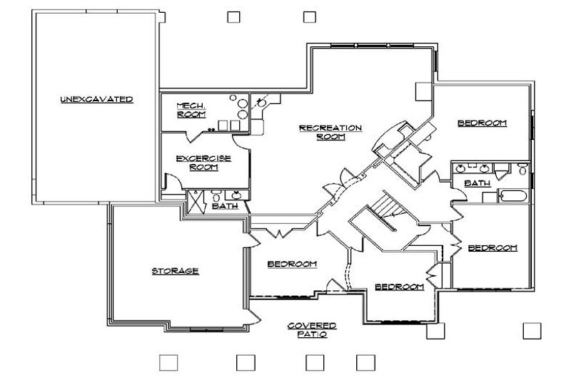 Home Plan - Floor Plan - Lower Floor for Traditional House Plan #5-307 - 5 bed, 3.5 bath