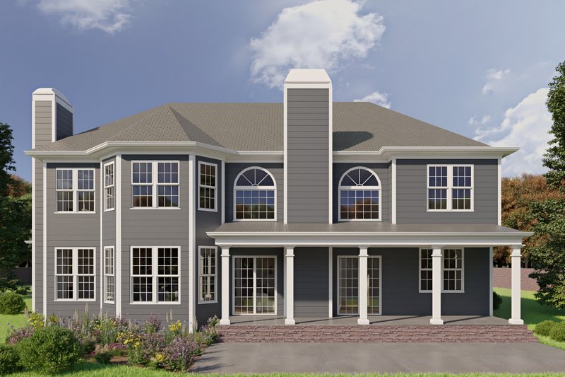 Home Plan - Exterior - Rear Elevation 1 for Traditional House Plan #54-324 - 5 bed, 4 bath