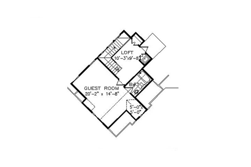 Home Plan - Floor Plan - Upper Floor for Craftsman House Plan #54-468 - 3 bed, 2.5 bath