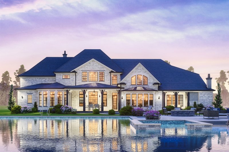 Dream House Plan - Exterior - Rear Elevation 2 for European House Plan #54-696 - 5 bed, 5 bath