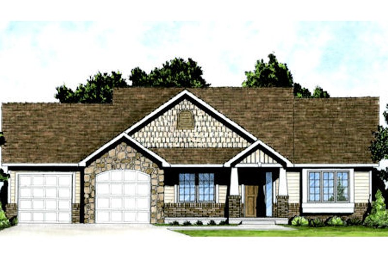 House Blueprint - Craftsman Exterior - Front Elevation Plan #58-205