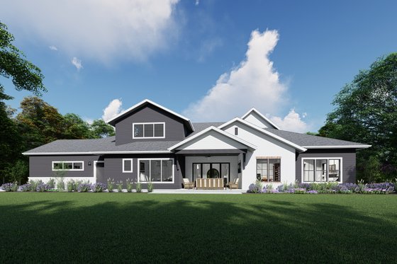 Exterior - Rear Elevation for Traditional House Plan #1069-35 - 4 bed, 4.5 bath