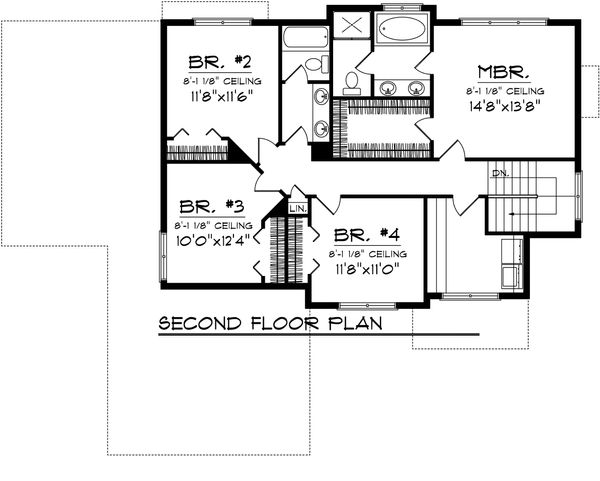Floor Plan - Upper Floor Plan #70-1102