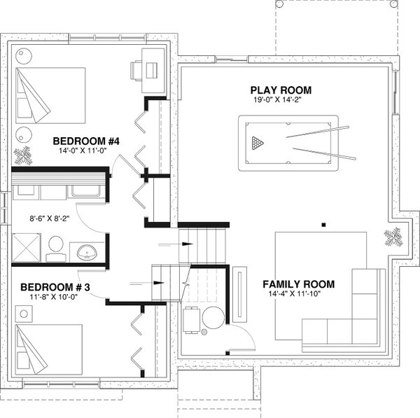 Home Plan - Floor Plan - Lower Floor Plan #23-138