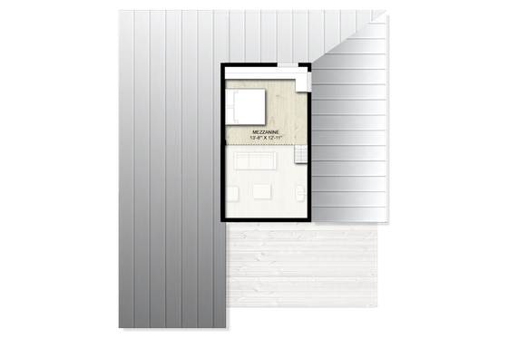 Floor Plan - Upper Floor for Cabin House Plan #924-16 - 3 bed, 2 bath