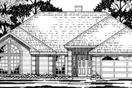 Exterior - Front Elevation for Traditional House Plan #42-243 - 4 bed, 2 bath