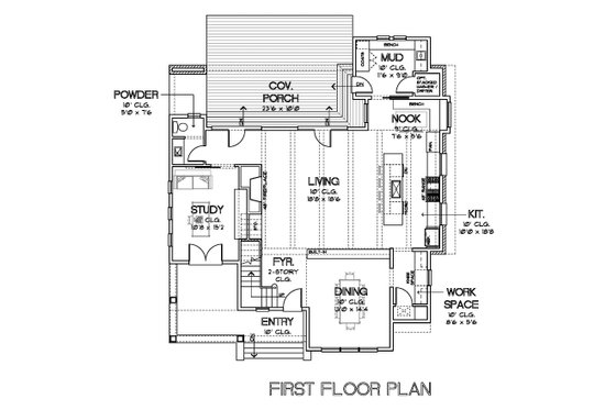 Floor Plan - Main Floor for Traditional House Plan #449-23 - 4 bed, 3.5 bath