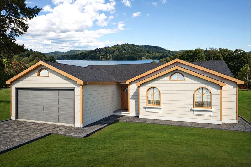 Dream House Plan - Exterior - Front Elevation 2 for Ranch House Plan #117-189 - 3 bed, 2 bath
