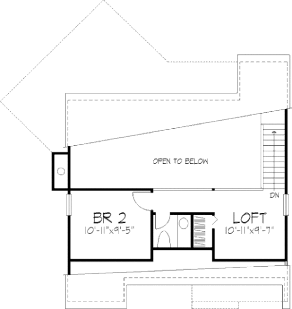 Architectural House Design - Cabin Floor Plan - Upper Floor Plan #320-316