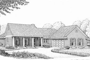 Southern Exterior - Front Elevation Plan #410-333
