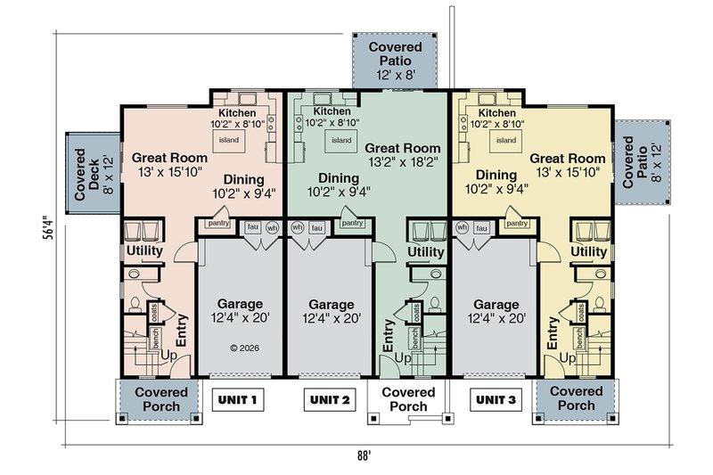 Dream House Plan - Floor Plan - Main Floor for Craftsman House Plan #124-1475 - 9 bed, 7.5 bath