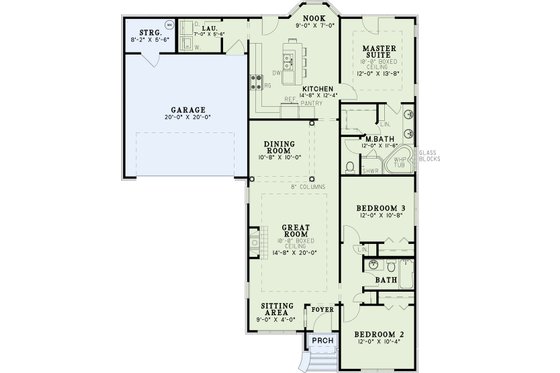Floor Plan - Main Floor for Traditional House Plan #17-558 - 3 bed, 2 bath