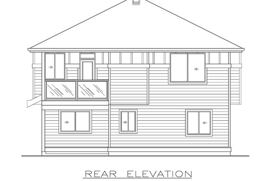 Exterior - Rear Elevation for Modern House Plan #1100-16 - 3 bed, 2 bath