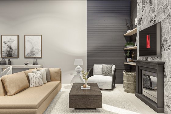 Interior - Family Room for Modern House Plan #455-547 - 3 bed, 2 bath