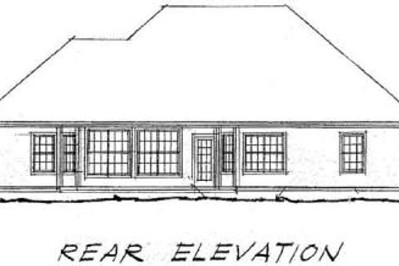 Exterior - Rear Elevation for Traditional House Plan #20-343 - 3 bed, 2 bath