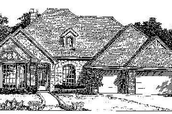 Exterior - Front Elevation for European House Plan #310-741 - 4 bed, 3 bath
