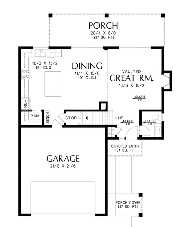 Dream House Plan - Contemporary Floor Plan - Main Floor Plan #48-1075
