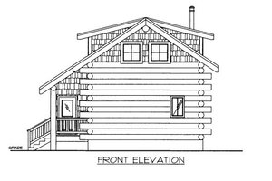 Log Exterior - Front Elevation Plan #117-595