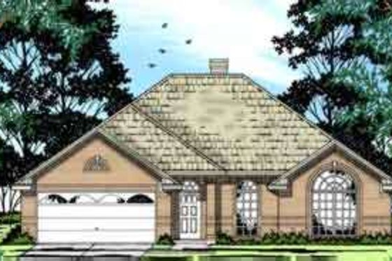 Exterior - Front Elevation for Traditional House Plan #42-336 - 3 bed, 2 bath