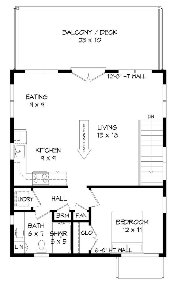 Contemporary Floor Plan - Upper Floor Plan #932-41