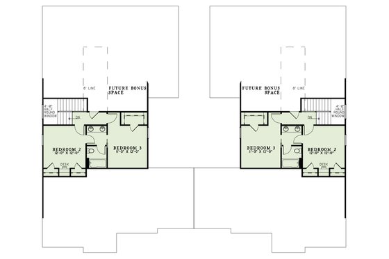 Floor Plan - Upper Floor for Traditional House Plan #17-2401 - 3 bed, 2.5 bath