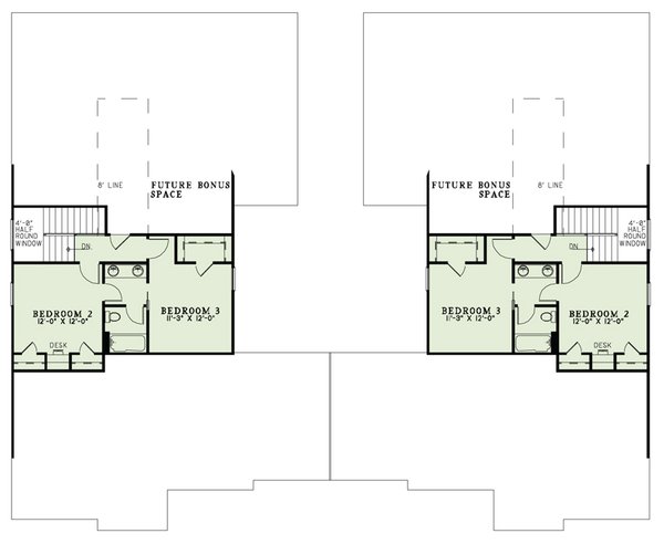 House Blueprint - Traditional Floor Plan - Upper Floor Plan #17-2401