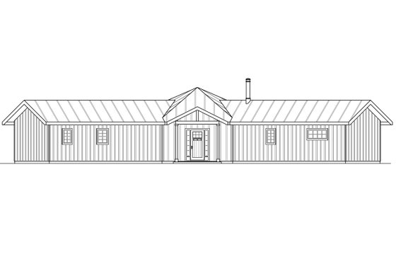 Exterior - Front Elevation for Ranch House Plan #124-980 - 2 bed, 2 bath