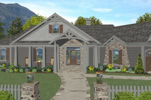 Craftsman Exterior - Front Elevation Plan #56-718