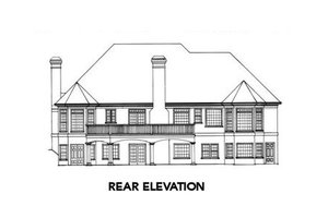 Exterior - Rear Elevation for European House Plan #429-18 - 3 bed, 2.5 bath