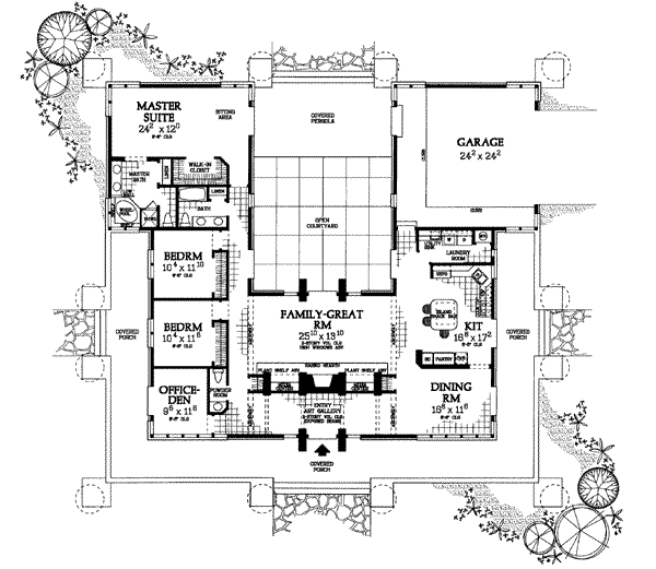 Home Plan - Prairie Floor Plan - Main Floor Plan #72-153