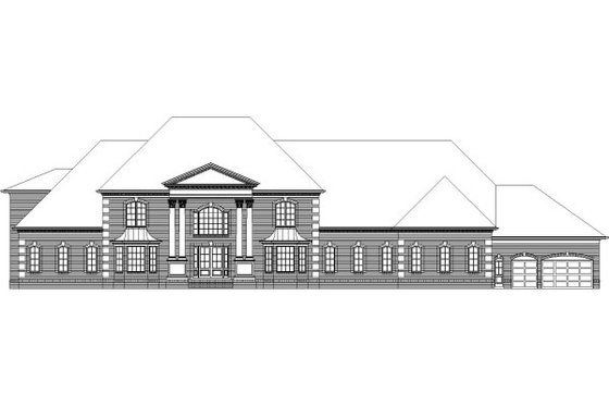Exterior - Front Elevation for European House Plan #329-330 - 5 bed, 6.5 bath