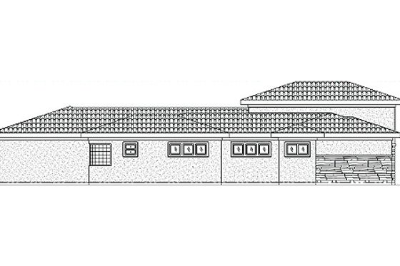 Exterior - Rear Elevation for Adobe / Southwestern House Plan #24-234 - 3 bed, 2.5 bath