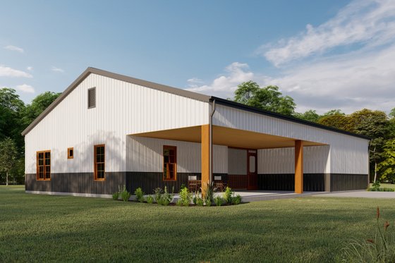 Exterior - Other Elevation 3 for Barndominium House Plan #1092-61 - 3 bed, 2 bath