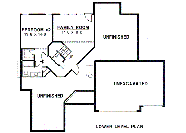 European Floor Plan - Lower Floor Plan #67-250