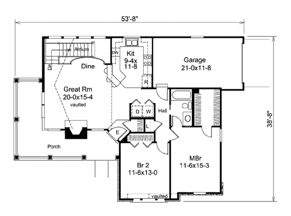 Home Plan - Country Floor Plan - Main Floor Plan #57-374