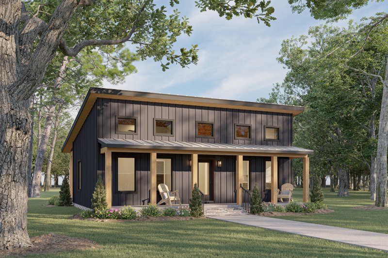 House Blueprint - Modern Exterior - Front Elevation Plan #44-295