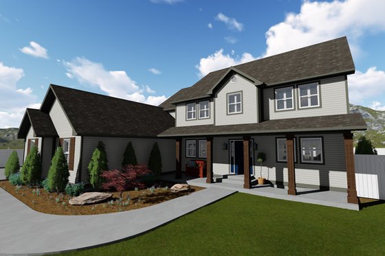 Exterior - Front Elevation 3 for Farmhouse House Plan #1060-1 - 4 bed, 2.5 bath