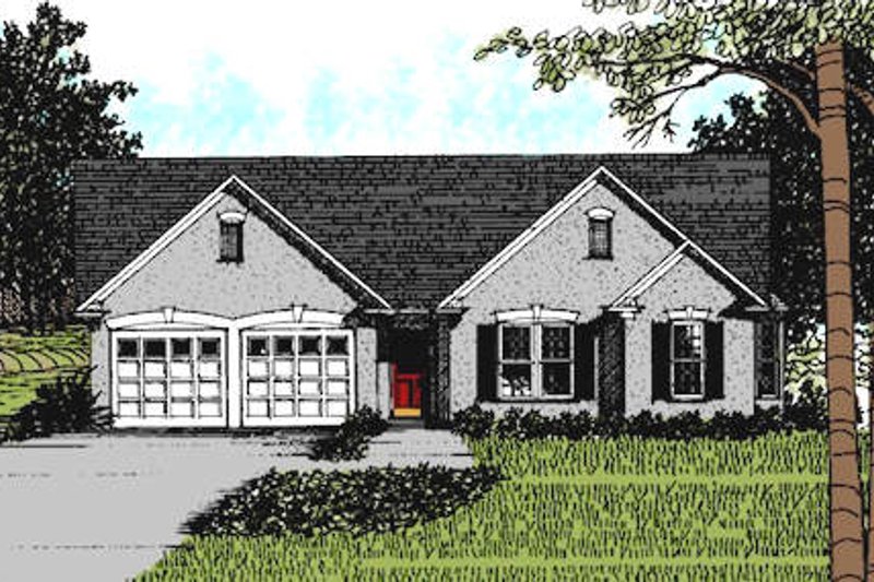House Blueprint - Traditional Exterior - Front Elevation Plan #56-109