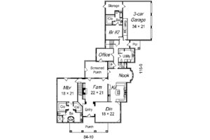 Floor Plan - Main Floor for Traditional House Plan #329-327 - 6 bed, 5.5 bath