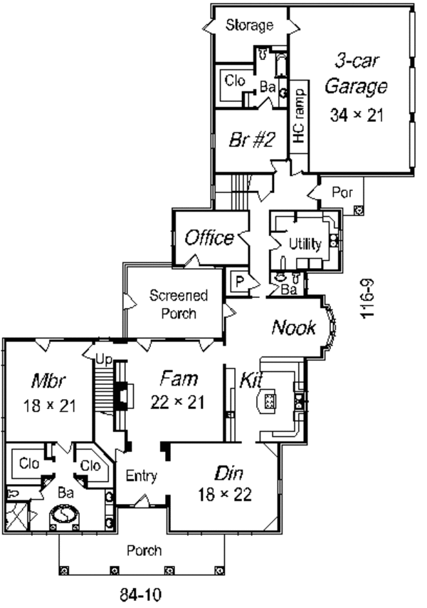 Traditional Floor Plan - Main Floor Plan #329-327